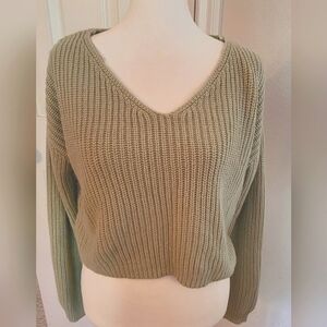Small Boohoo‎ Green Cropped Sweater